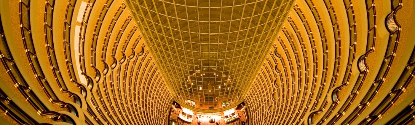 inside hotel tower