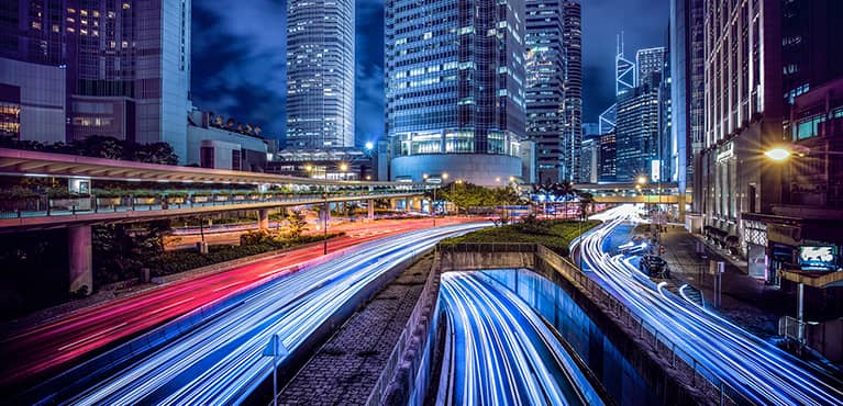 Long Exposure Image of city night